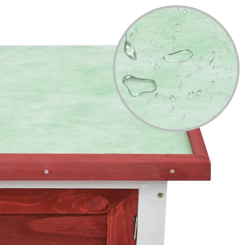 Lauko narvas triušiams, raudonos spalvos, mediena, 1 aukštas