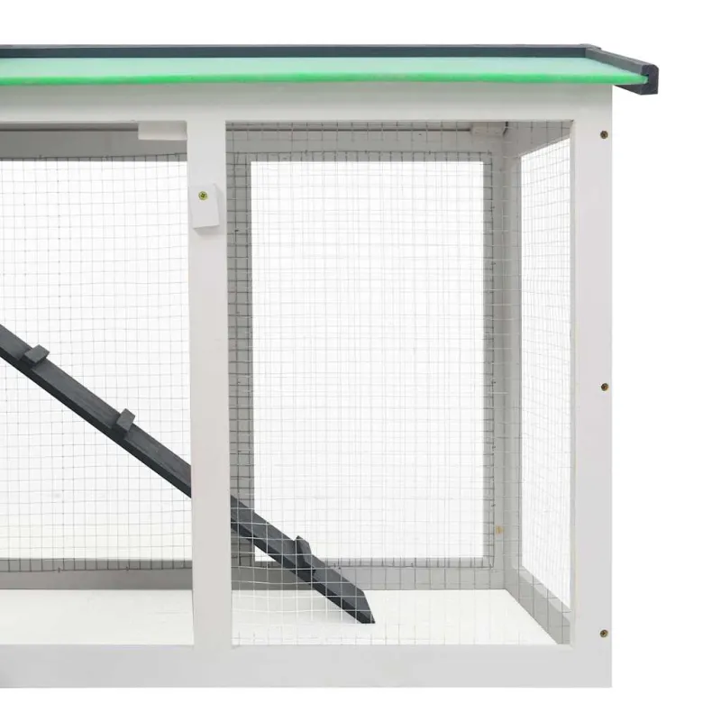 Lauko narvas triušiams, pilkas ir baltas, 145x45x84cm, mediena