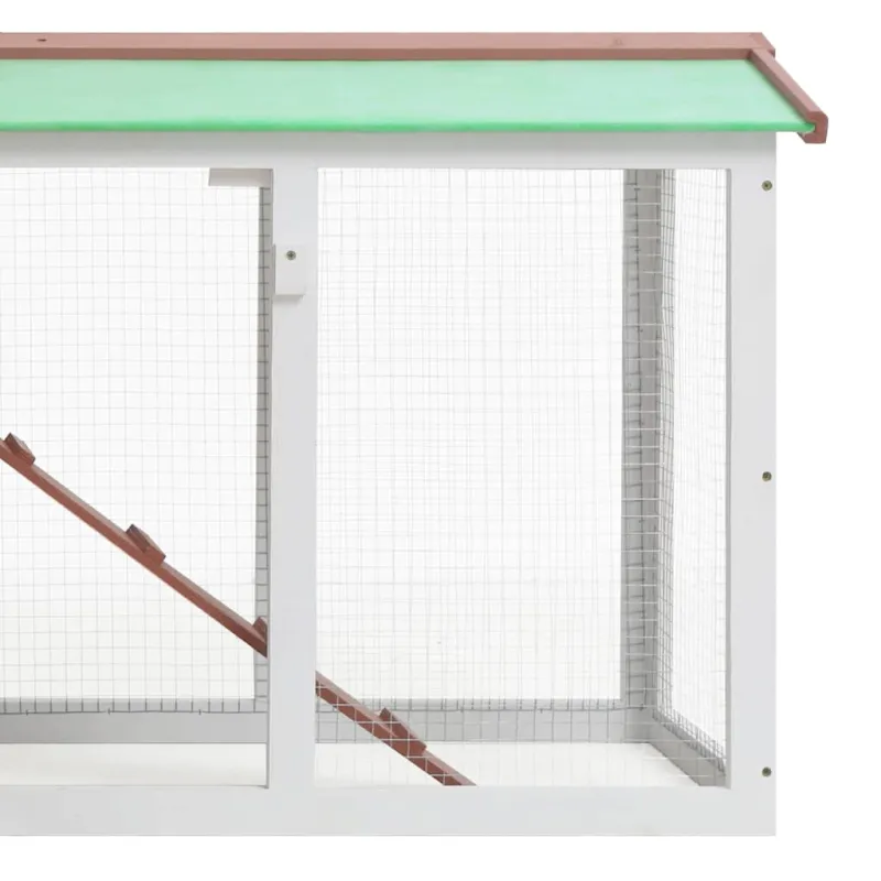Lauko narvas triušiams, rudas ir baltas, 145x45x84 cm, mediena