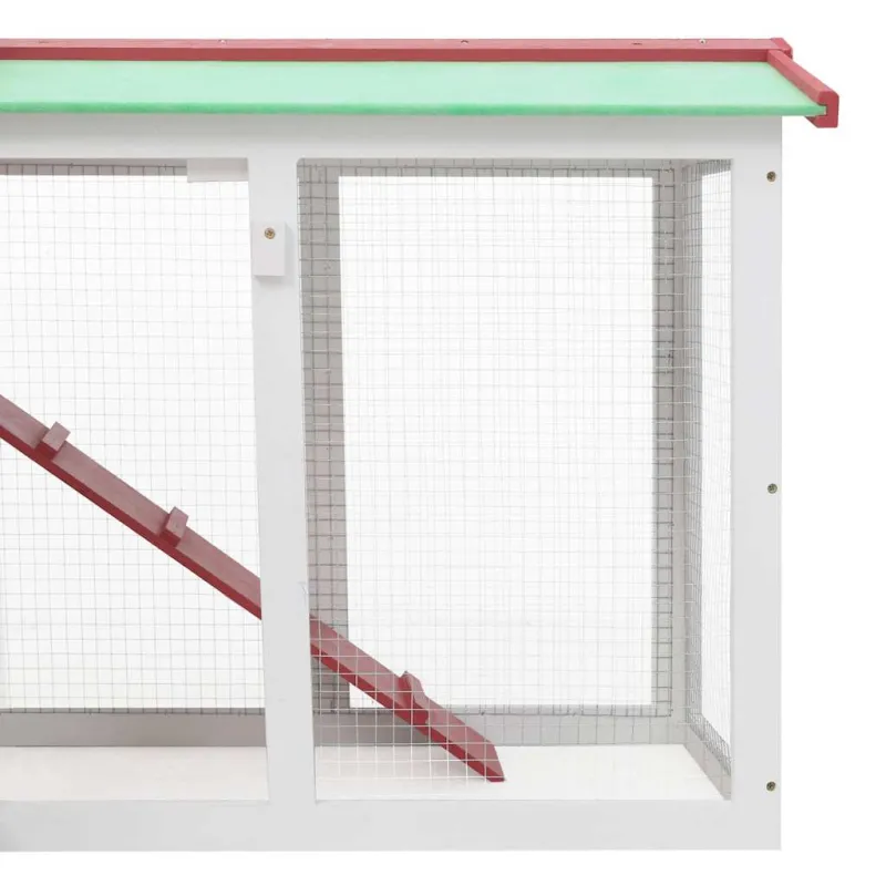 Lauko narvas triušiams, raudonas ir baltas, 145x45x84 cm, medis