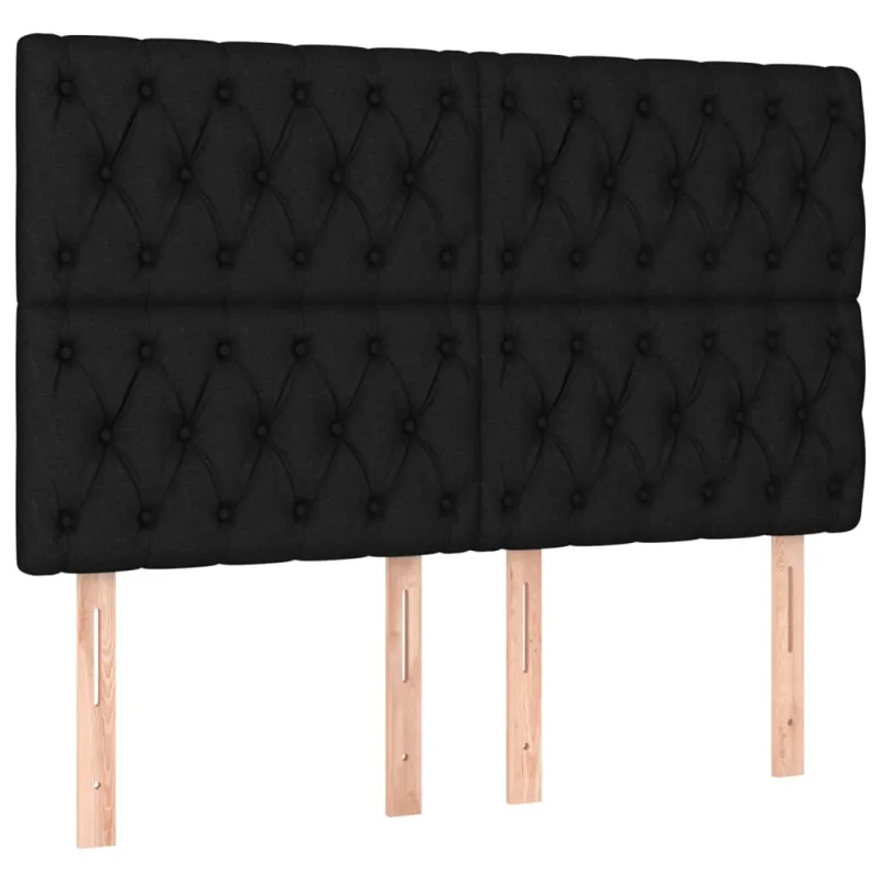 Galvūgalis su LED, juodos spalvos, 144x7x118/128cm, audinys