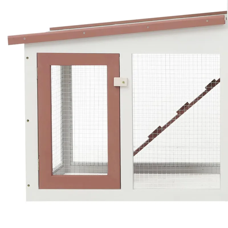 Lauko narvas triušiams, rudas ir baltas, 201x45x85cm, mediena