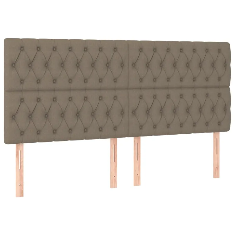 Galvūgalis su LED, taupe spalvos, 200x7x118/128cm, audinys