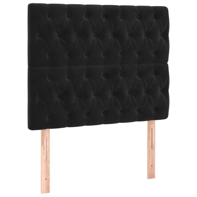 Galvūgalis su LED, juodos spalvos, 100x7x118/128cm, aksomas