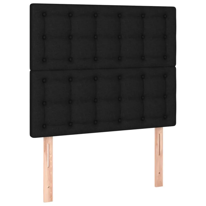 Galvūgalis su LED, juodos spalvos, 90x5x118/128cm, audinys
