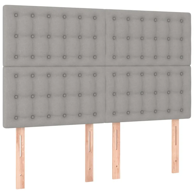 Galvūgalis su LED, šviesiai pilkas, 144x5x118/128cm, audinys