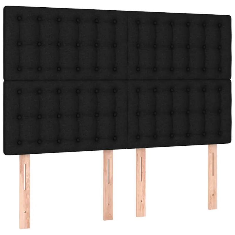 Galvūgalis su LED, juodos spalvos, 144x5x118/128cm, audinys