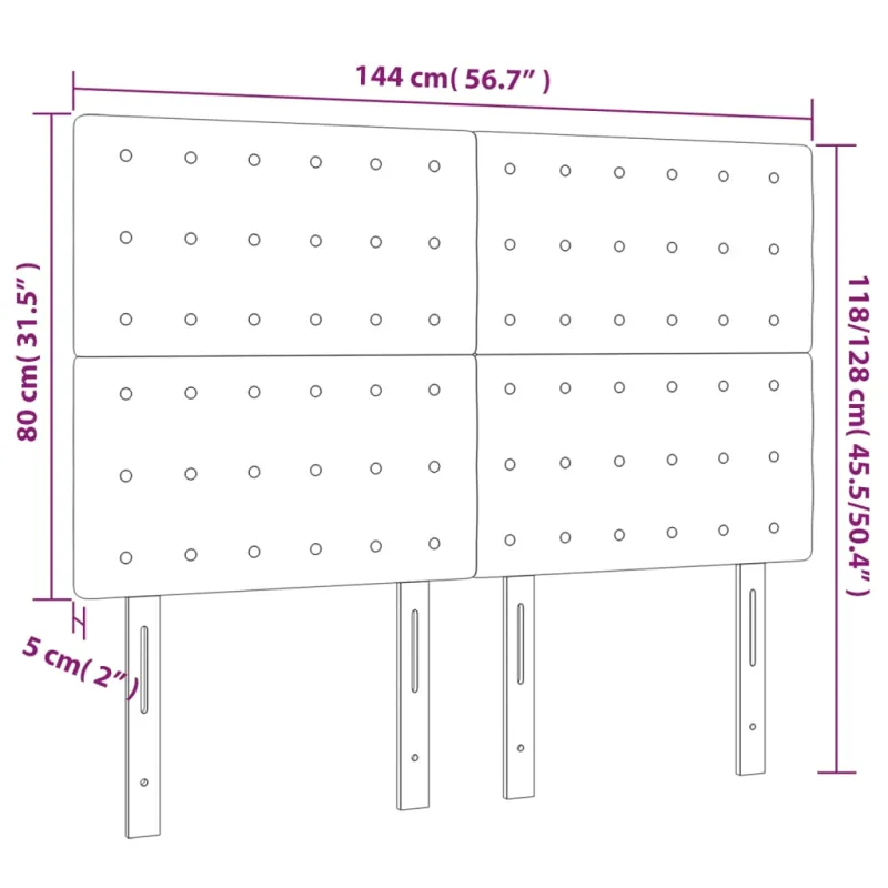 Galvūgalis su LED, mėlynos spalvos, 144x5x118/128cm, audinys