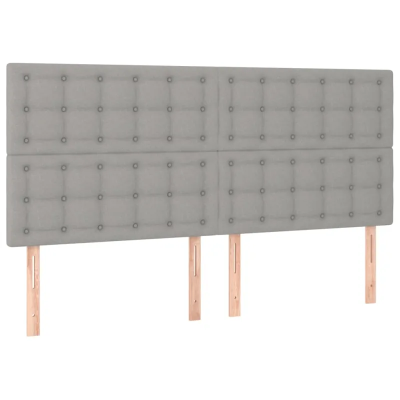 Galvūgalis su LED, šviesiai pilkas, 160x5x118/128cm, audinys