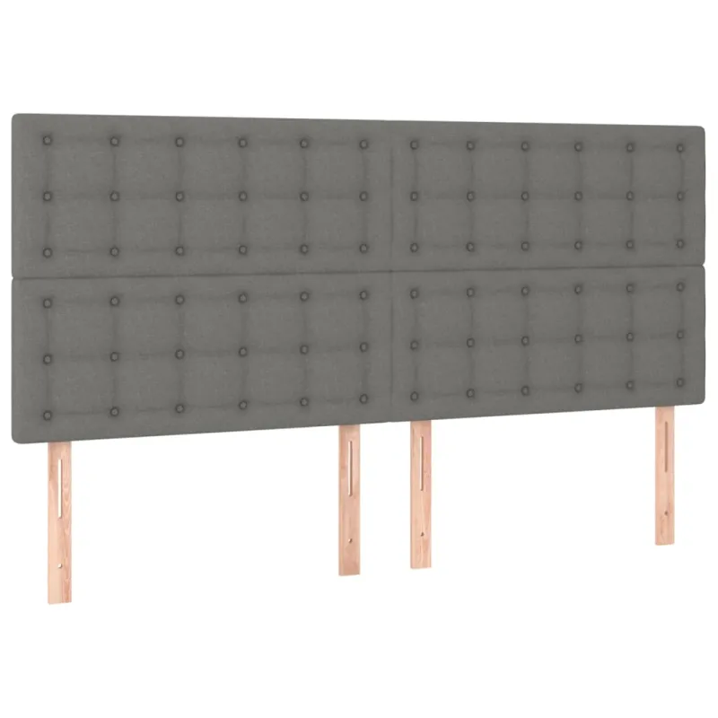 Galvūgalis su LED, tamsiai pilkas, 180x5x118/128cm, audinys