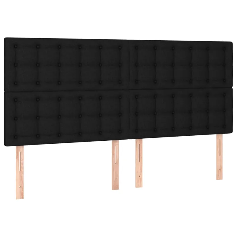 Galvūgalis su LED, juodos spalvos, 200x5x118/128cm, audinys