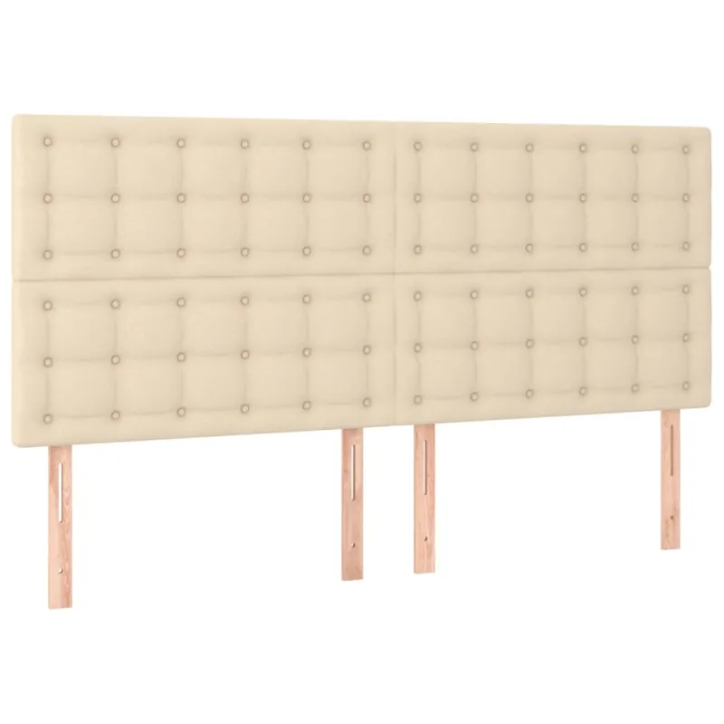 Galvūgalis su LED, kreminės spalvos, 200x5x118/128cm, audinys
