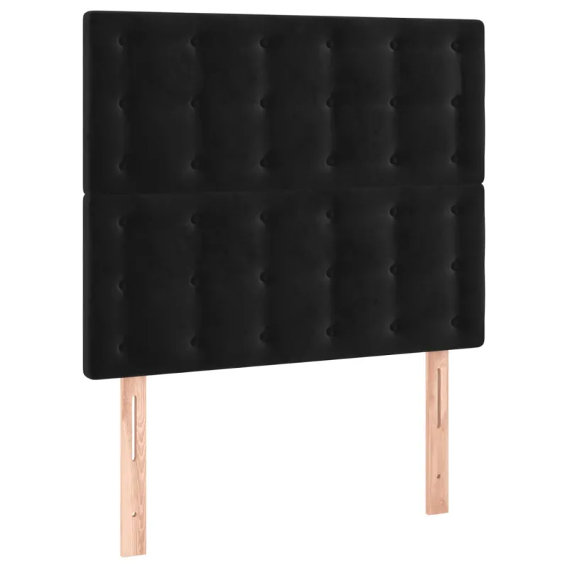 Galvūgalis su LED, juodos spalvos, 90x5x118/128cm, aksomas