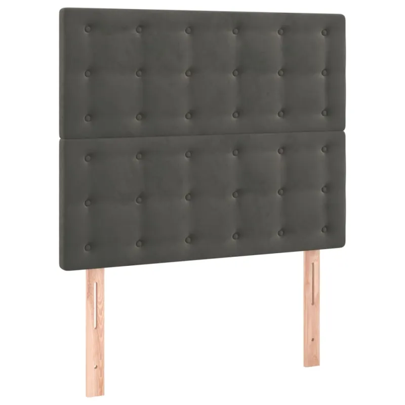 Galvūgalis su LED, tamsiai pilkas, 100x5x118/128cm, aksomas