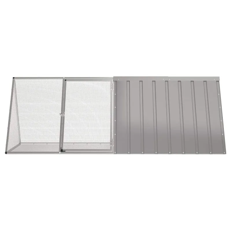 Triušių narvas, pilkas, 201,5x80,5x71cm, galvanizuotas plienas