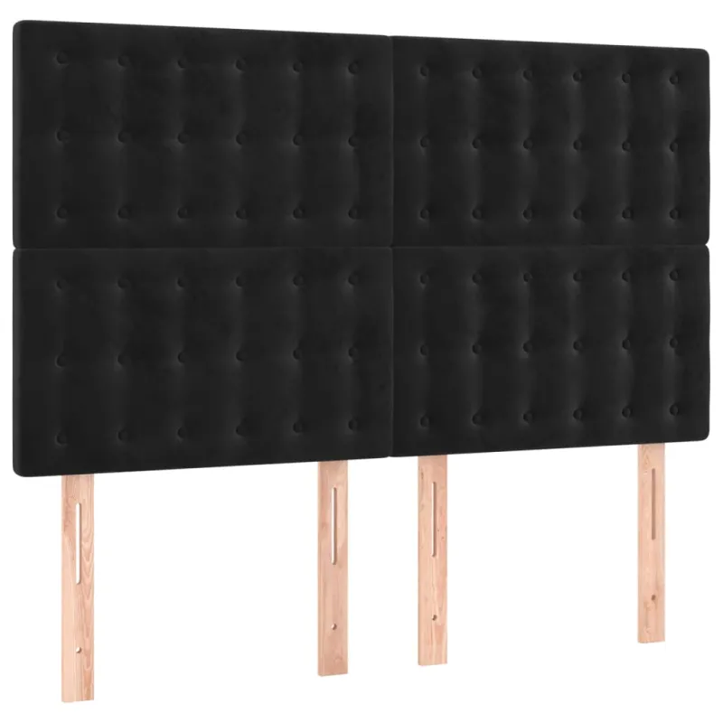 Galvūgalis su LED, juodos spalvos, 144x5x118/128cm, aksomas