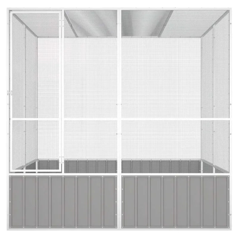 Paukščių narvas, pilkas, 213,5x217,5x211,5cm, plienas
