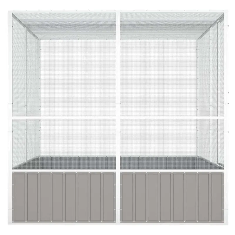 Paukščių narvas, pilkas, 213,5x217,5x211,5cm, plienas