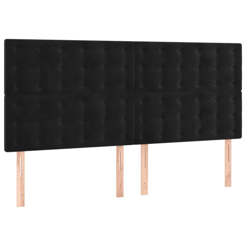 Galvūgalis su LED, juodos spalvos, 160x5x118/128cm, aksomas
