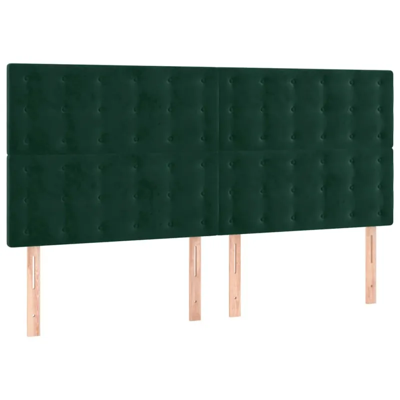 Galvūgalis su LED, tamsiai žalias, 160x5x118/128cm, aksomas