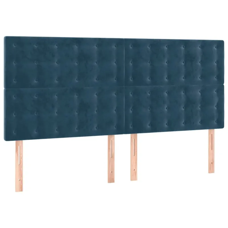 Galvūgalis su LED, tamsiai mėlynas, 160x5x118/128cm, aksomas