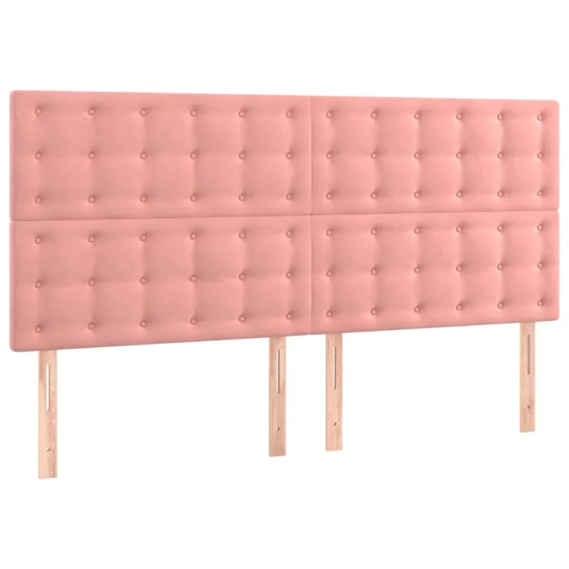Galvūgalis su LED, rožinės spalvos, 160x5x118/128cm, aksomas