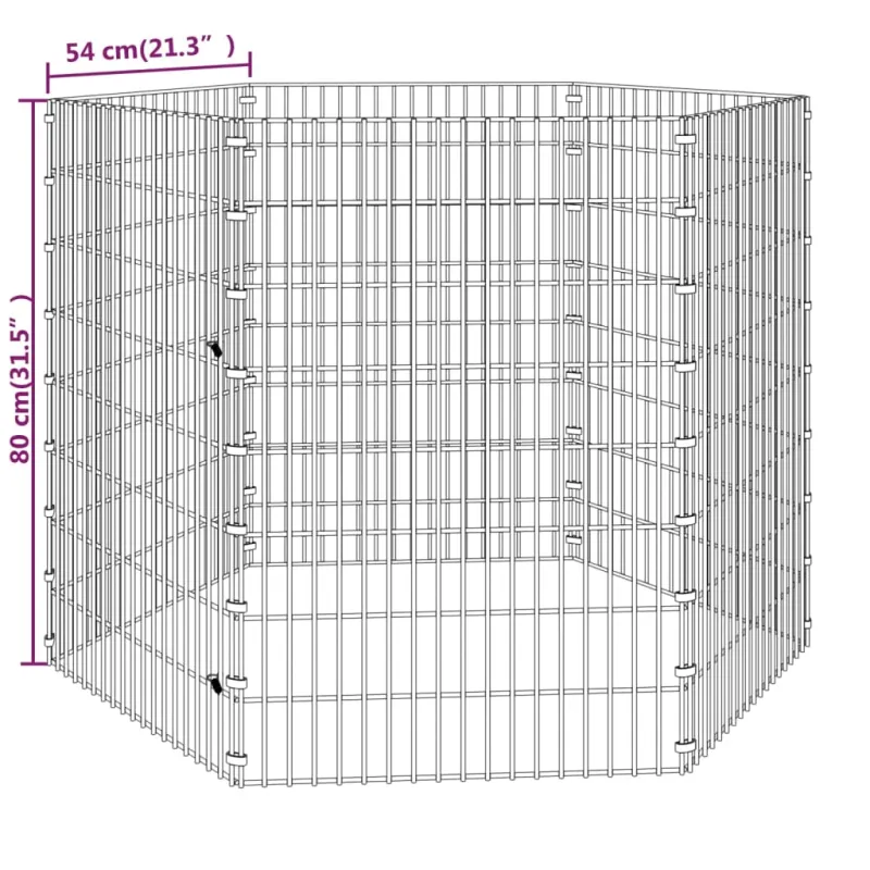 Aptvaras gyvūnams, 6 segmentai, 54x80cm, galvanizuota geležis