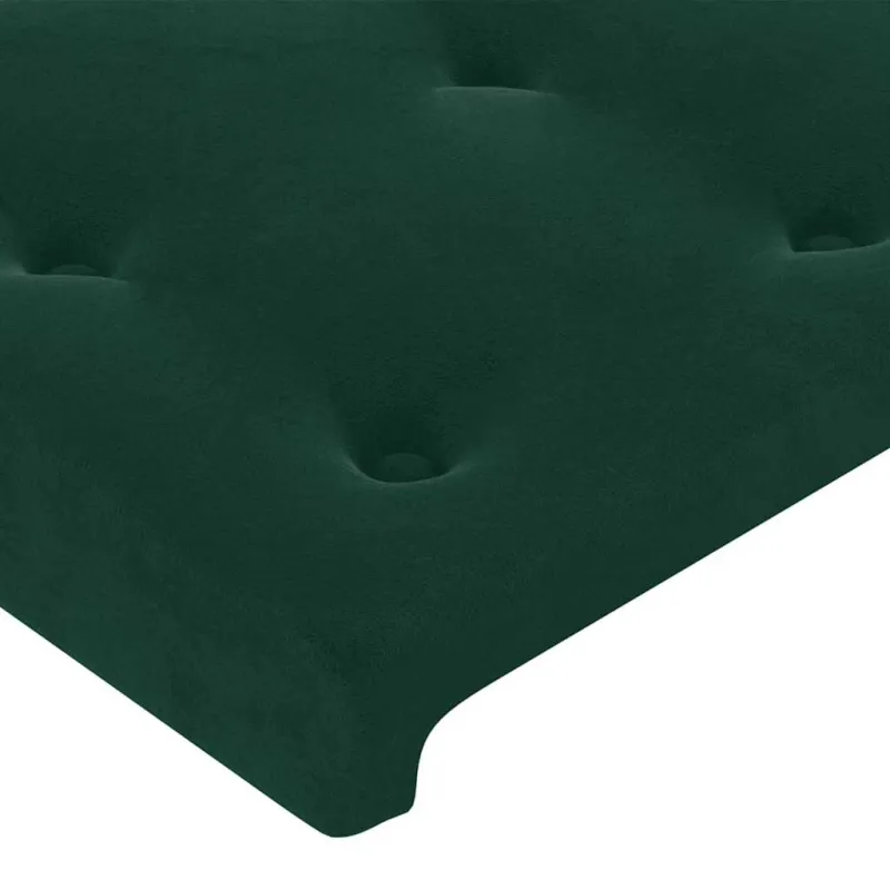 Galvūgalis su LED, tamsiai žalias, 180x5x118/128cm, aksomas