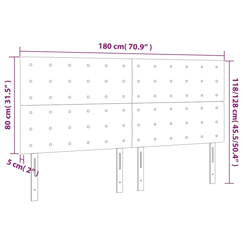 Galvūgalis su LED, tamsiai žalias, 180x5x118/128cm, aksomas