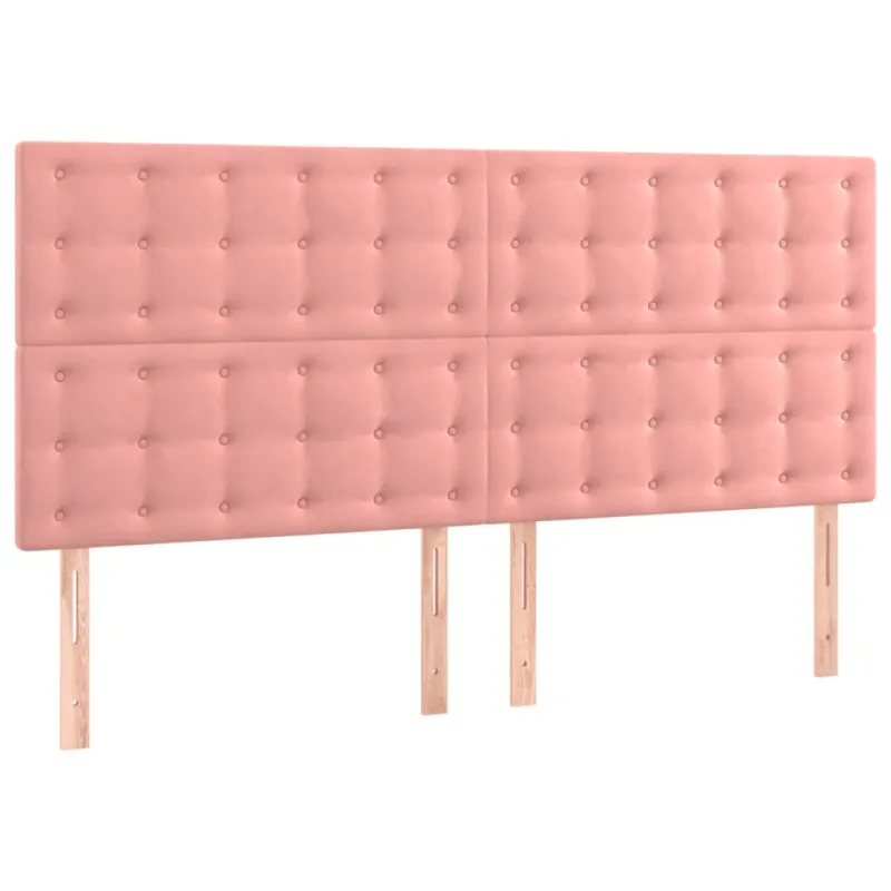 Galvūgalis su LED, rožinės spalvos, 180x5x118/128cm, aksomas