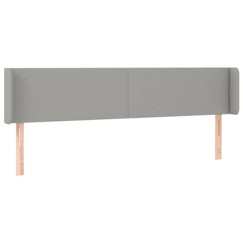 Galvūgalis su LED, šviesiai pilkas, 183x16x78/88cm, audinys