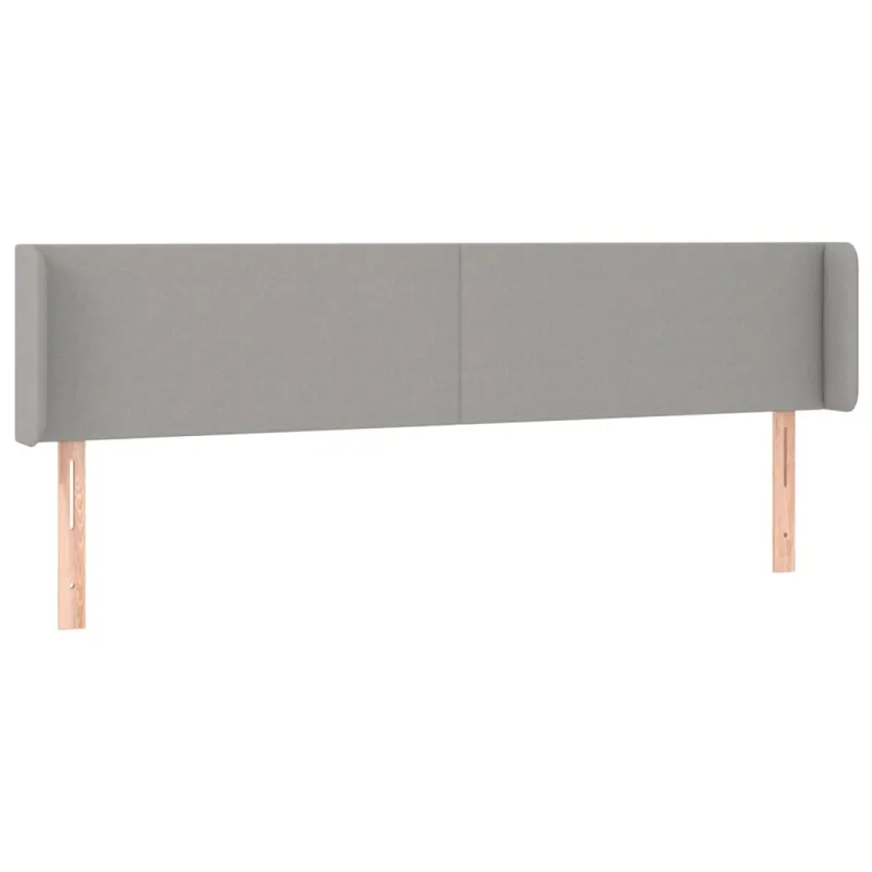 Galvūgalis su LED, šviesiai pilkas, 203x16x78/88cm, audinys
