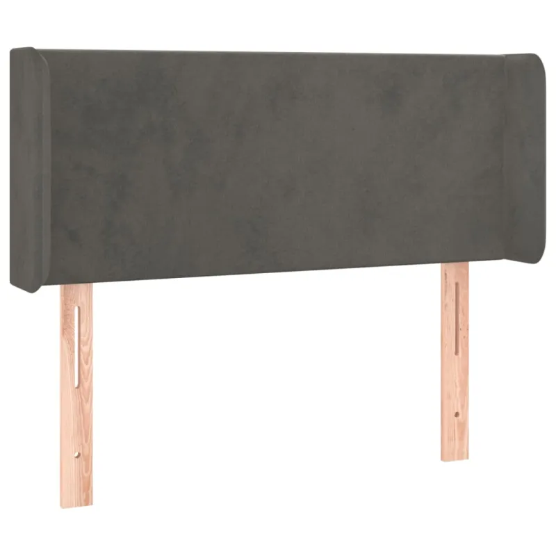 Galvūgalis su LED, tamsiai pilkas, 93x16x78/88cm, aksomas
