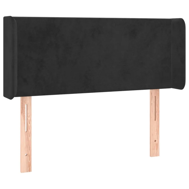 Galvūgalis su LED, juodos spalvos, 103x16x78/88cm, aksomas