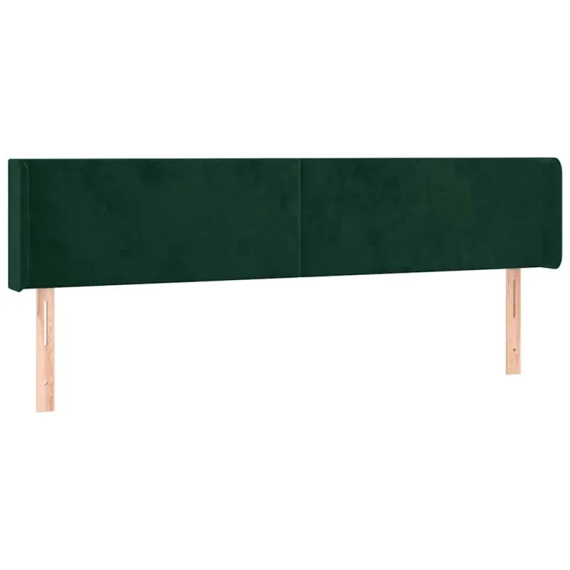 Galvūgalis su LED, tamsiai žalias, 203x16x78/88cm, aksomas