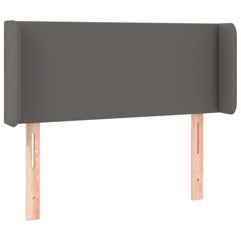 Galvūgalis su LED, pilkos spalvos, 93x16x78/88cm, dirbtinė oda