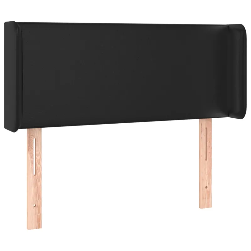 Galvūgalis su LED, juodos spalvos, 103x16x78/88cm, dirbtinė oda
