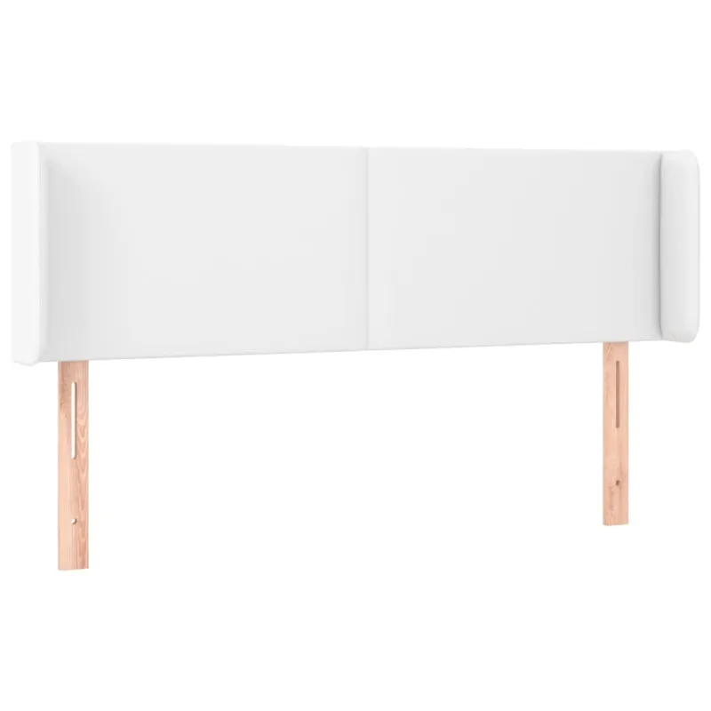 Galvūgalis su LED, baltos spalvos, 147x16x78/88cm, dirbtinė oda