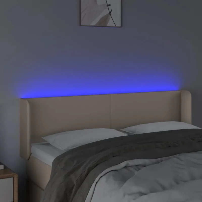 Galvūgalis su LED,kapučino spalvos, 147x16x78/88cm