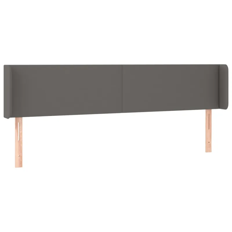Galvūgalis su LED, pilkos spalvos, 163x16x78/88cm, dirbtinė oda