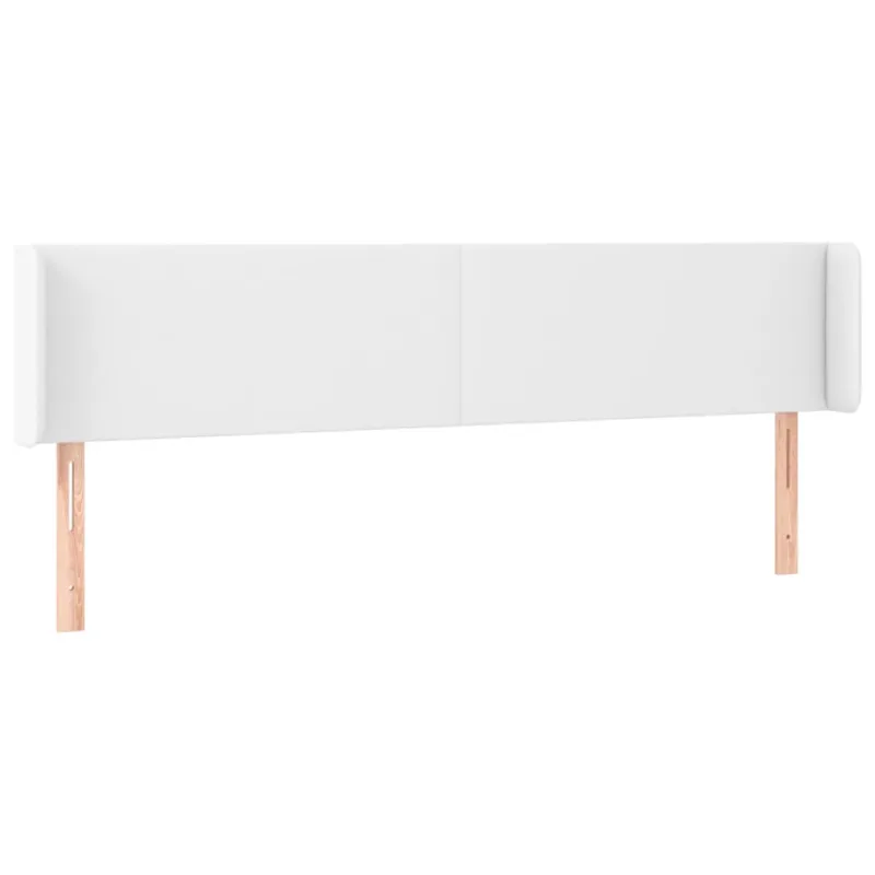 Galvūgalis su LED, baltos spalvos, 183x16x78/88cm, dirbtinė oda