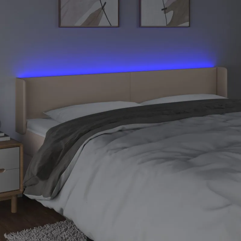 Galvūgalis su LED,kapučino spalvos, 183x16x78/88cm