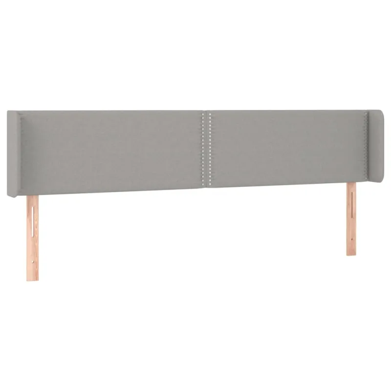 Galvūgalis su LED, šviesiai pilkas, 183x16x78/88cm, audinys