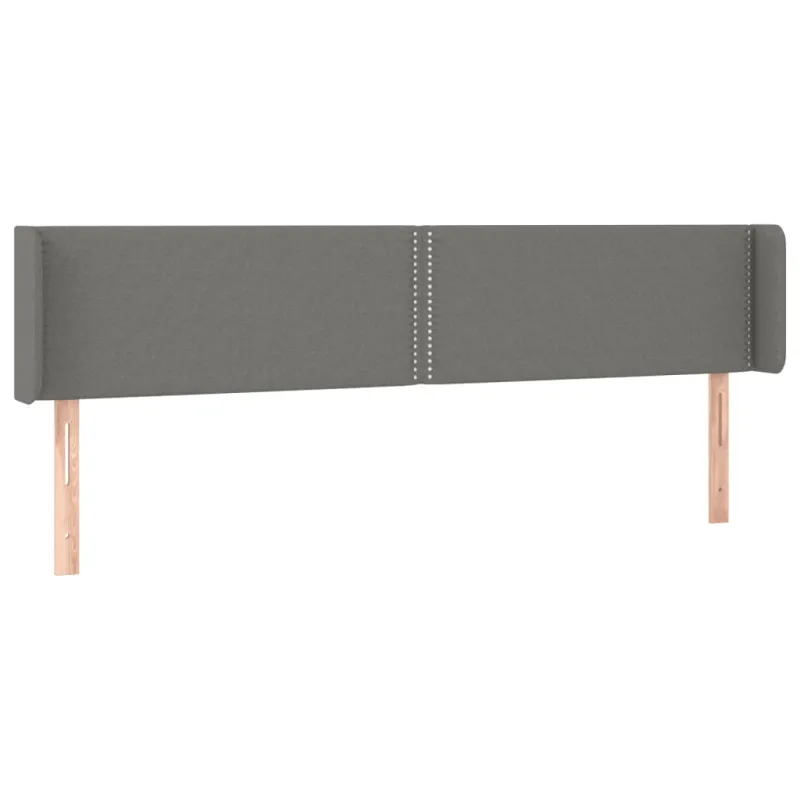 Galvūgalis su LED, tamsiai pilkas, 183x16x78/88cm, audinys