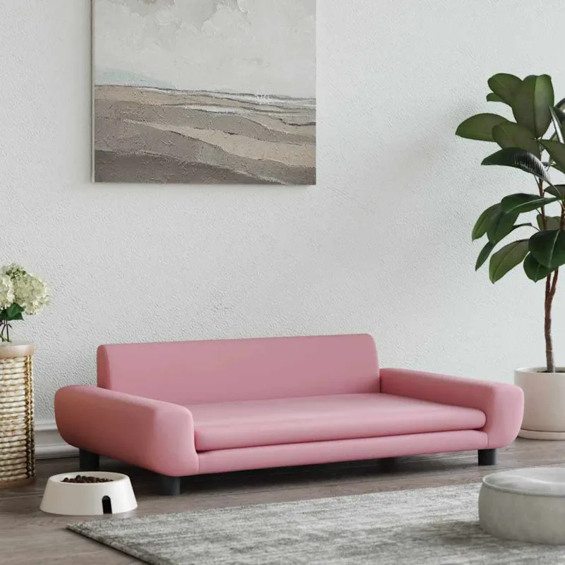 Lova šunims, rožinės spalvos, 100x54x33cm, aksomas