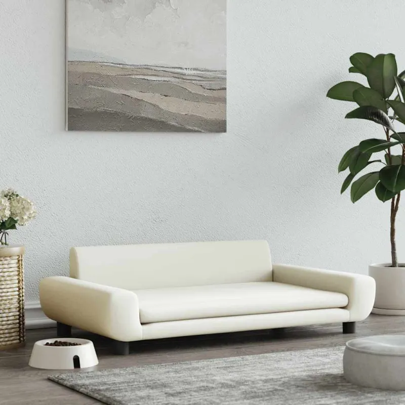 Lova šunims, kreminės spalvos, 100x54x33cm, aksomas