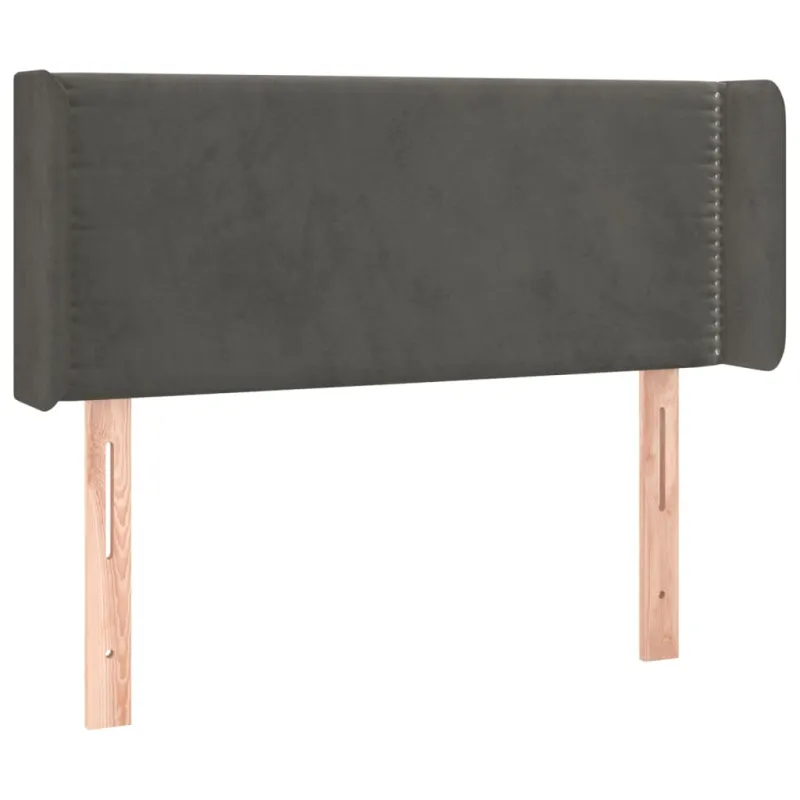 Galvūgalis su LED, tamsiai pilkas, 93x16x78/88cm, aksomas