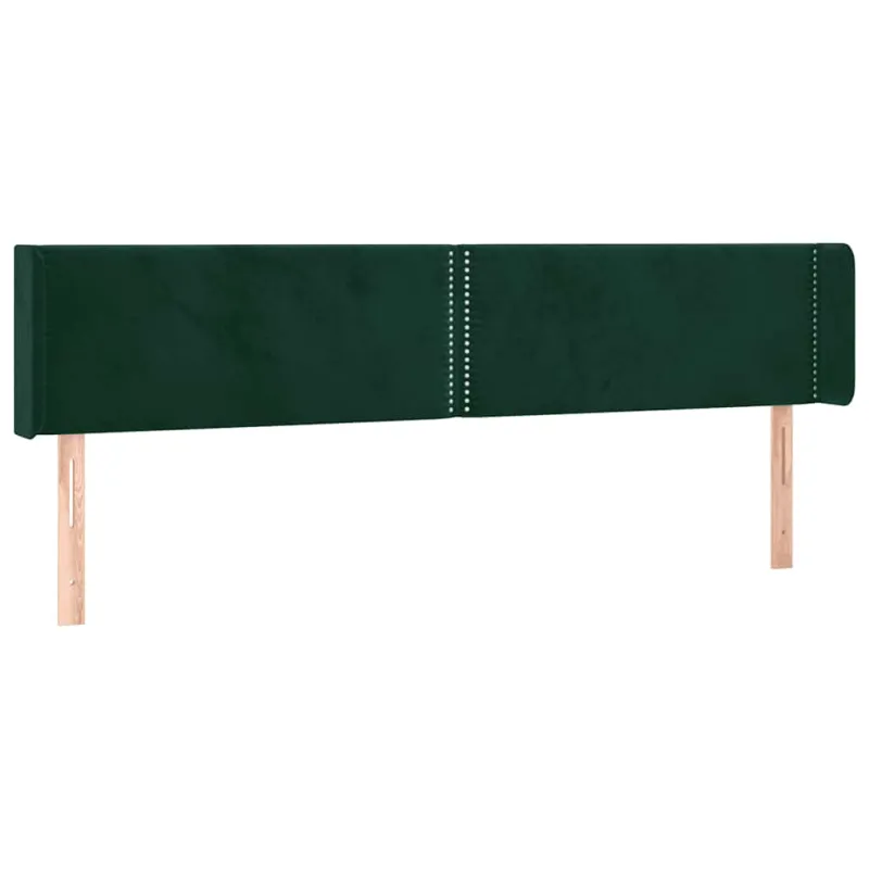Galvūgalis su LED, tamsiai žalias, 203x16x78/88cm, aksomas