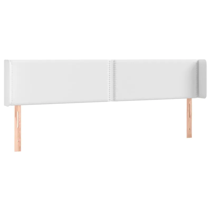 Galvūgalis su LED, baltos spalvos, 203x16x78/88cm, dirbtinė oda
