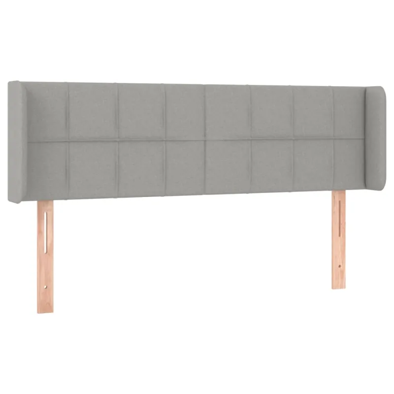 Galvūgalis su LED, šviesiai pilkas, 147x16x78/88cm, audinys
